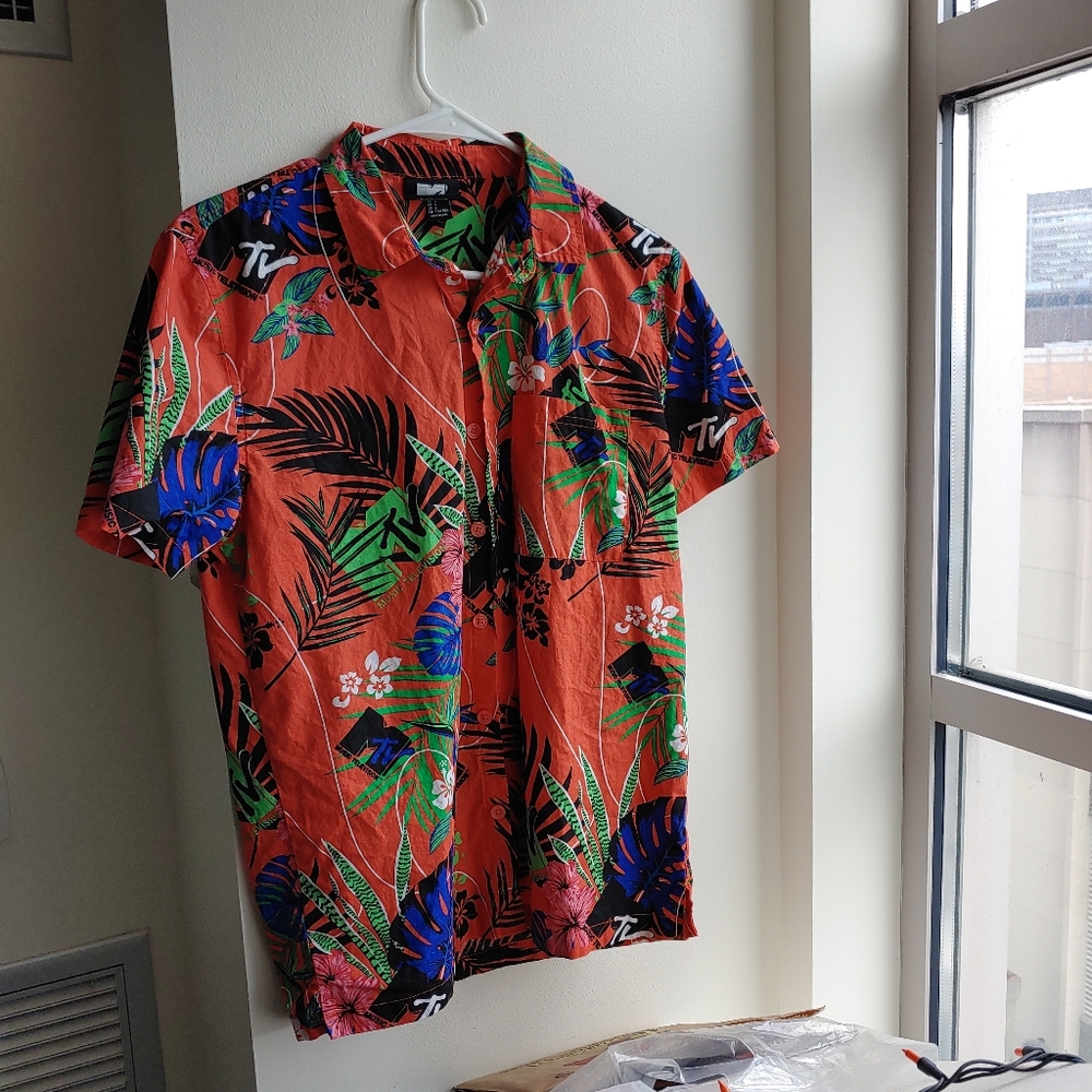 Orange MTV Hawaiian Shirt